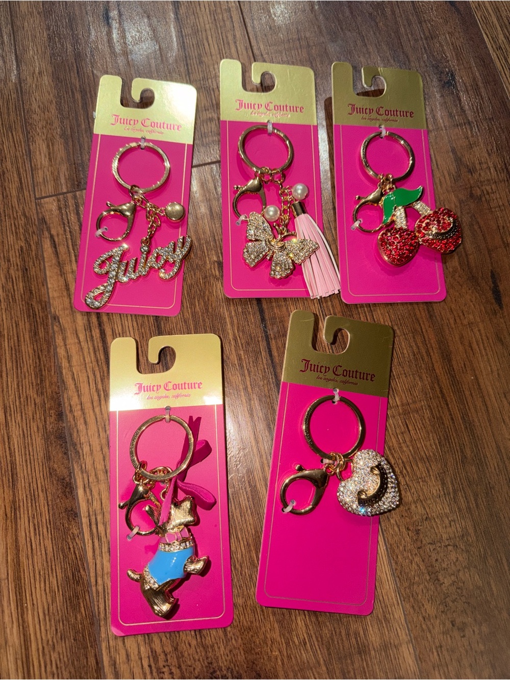 Juicy Couture 5 Charm Keychains